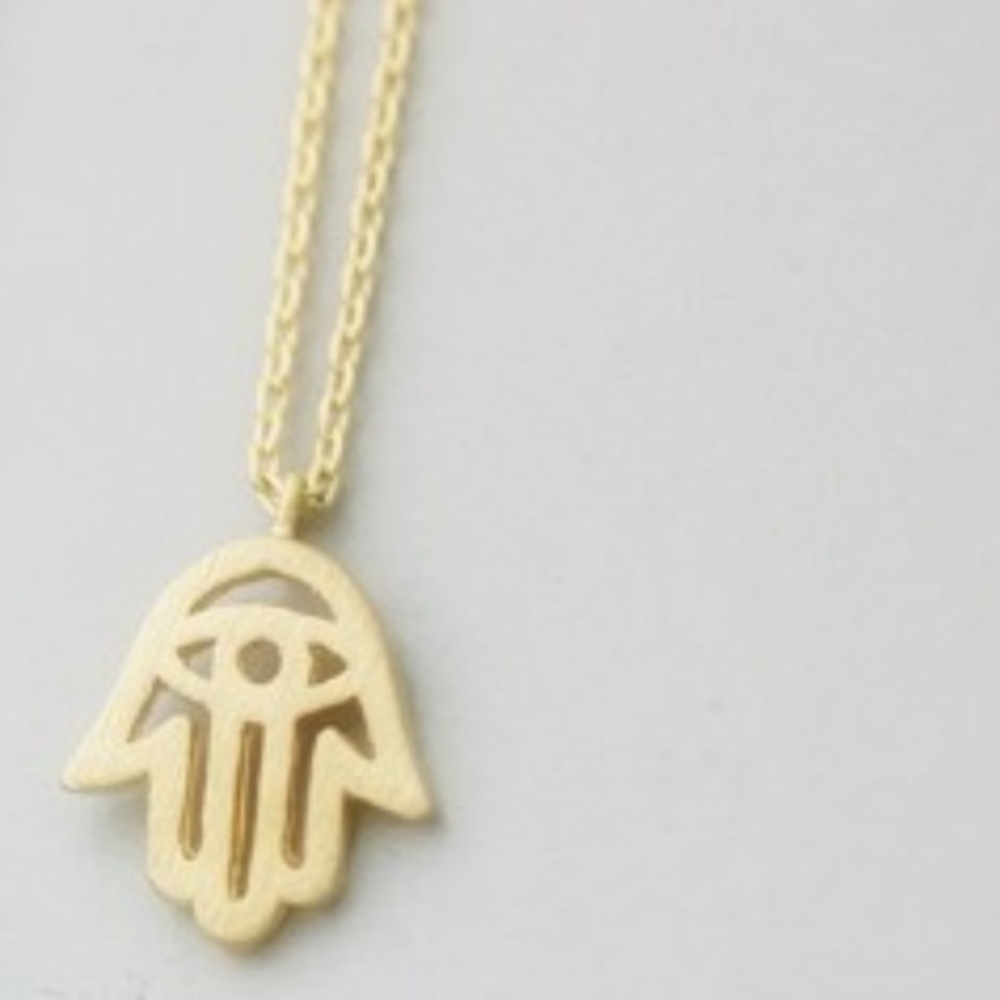 Hamsa Gold Dainty Pendant Necklace - Picture 2 of 4